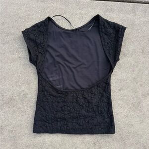 Y2k Black Lace Cap Sleeve Top